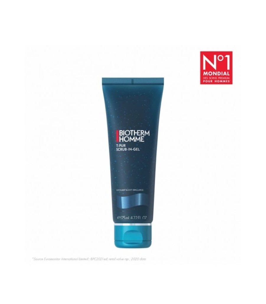 Soins Visage Biotherm | T-PUR GEL EXFOLIANT AUX SELS MARINSGel Exfoliant visage homme peau grasse